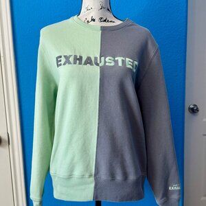 Beautiful Bastard Emotionally Exhausted Mint Green Grey Sweater M Unisex